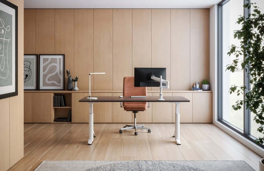 Table de bureau électrique ajustable en hauteur avec support moniteur du fabricant Fellowse