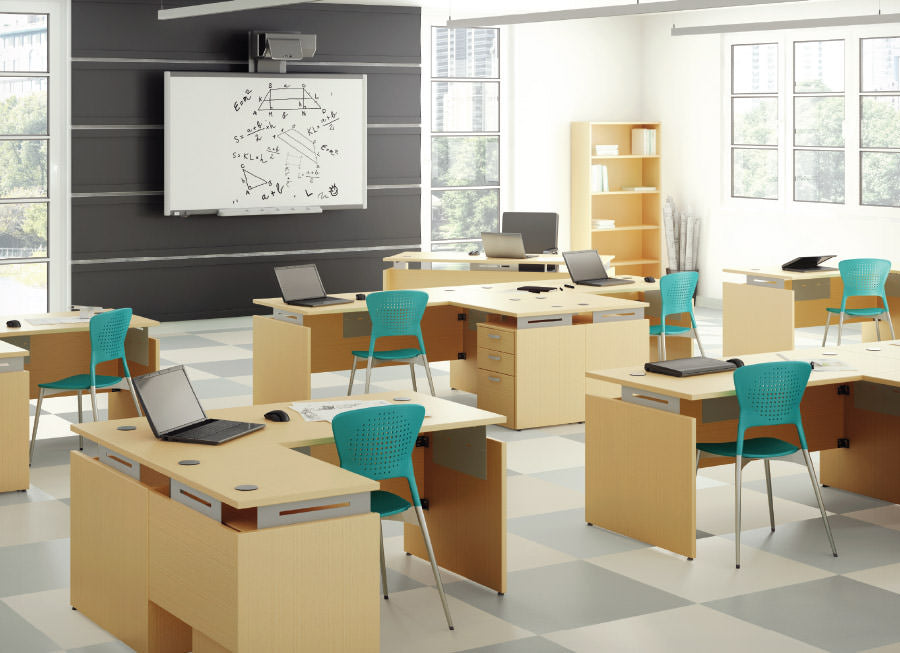 mobilier corporatif Poitras dans une salle de formation